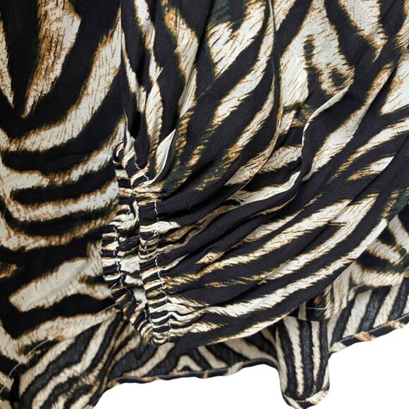 FATE Zebra Blouse Large Womens Top Rayon Animal Print Long Sleeve NWOT - Picture 13 of 13